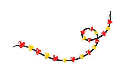  Flags and garlands. Happy birthday. Hand drawn holiday illustration on isolated background