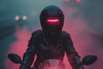 Gritty Glamour: Cyberpunk Motorcycle Diva