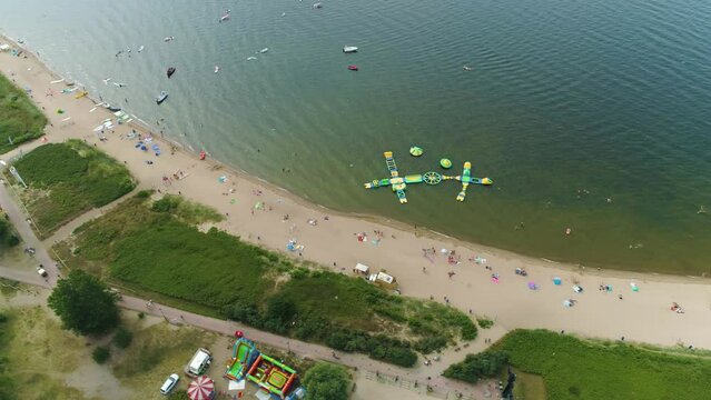 Beach In Rewa Plaza Aerial View Poland