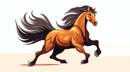 Fototapeta na wymiar Horse Logo lovely little animal character Galloping