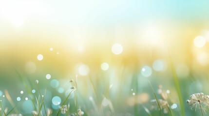 Obraz premium Sun-Kissed Meadow, Golden Hour, Serene Nature Bokeh