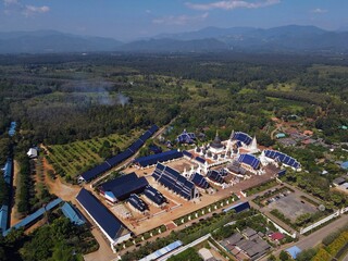 Aerial view of Wat Ban Den, Chiang Mai province, Thailand