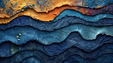 the waves in blue are made from acrylic glass - obrazy, fototapety, plakaty