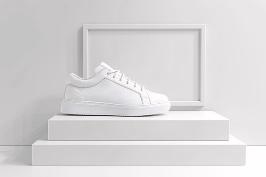 a white shoe on a white surface