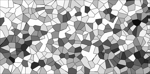 Abstract Seamless Multicolor Broken Stained-Glass Geometric Retro Tiles Pattern and Quartz Crystal Voronoi Diagram Background for Website, Fabric Printing, Brochures, Luxury/Premium Packaging	