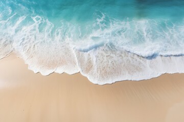 AI generated illustration of a sandy beach and a wave
