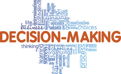 Fototapeta premium Decision-Making word cloud conceptual design isolated on white background.