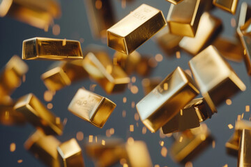 Gold bar falls from the top