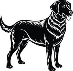 Naklejka na ściany i meble Labrador retriever dog vector black and white