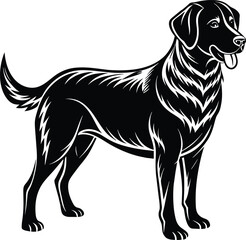 Labrador retriever dog vector black and white