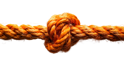 Orange rope with knot PNG. Orange thick string with rope in the middle isolated. Shoe lace string PNG. String top view PNG. Orange rope flat lay PNG