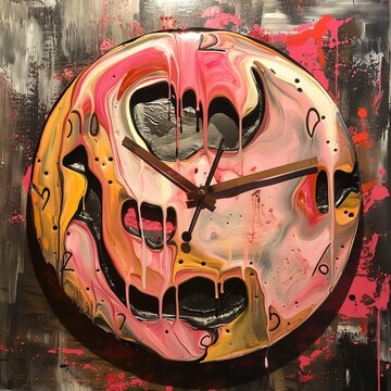 Melty clock painting image