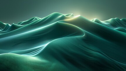 Obraz premium Green like desert data waves representing the future of networking