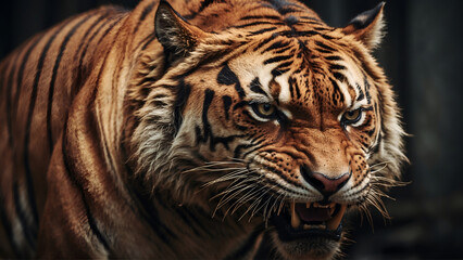 Portrait of angry tiger 