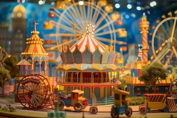 Obraz premium paper craft amusement park