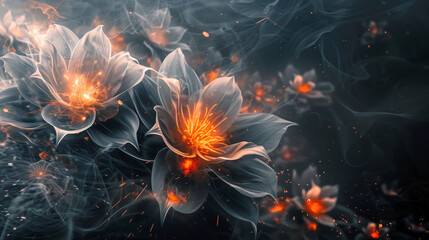 A close up of a flower with orange petals - Powered by Adobe