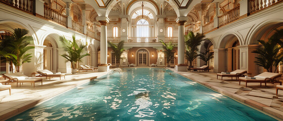 Historic Turkish Bath with Reflecting Pool, Offering a Glimpse into the Rich Cultural Traditions and Architectural Beauty of Istanbul