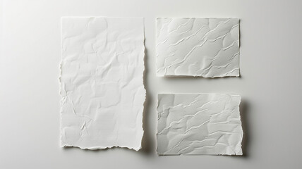 collection mockup white textured paper isolated on white background