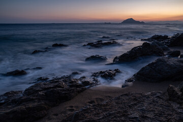 夕暮れの海岸　伊良湖岬