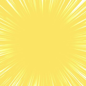 黄色背景のシンプルな漫画風集中線の動画【正方形ビデオ】