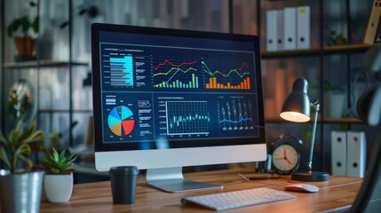 A well-equipped trading station showcasing multiple monitors with financial graphs, suitable for market analysis content.