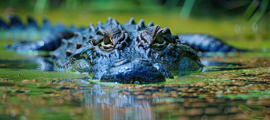 Naklejka premium Crocodile in water