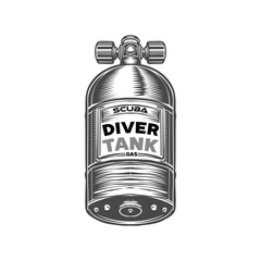 scuba diver gas tank cylinder vector illustration 