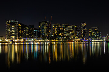 Fototapeta na wymiar City skyline at night. Melbourne, Australia