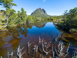 Papier Peint photo Mont Cradle Cradle mountain from Twisted Lakes