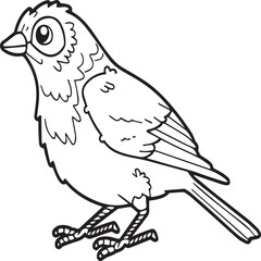 Sparrow coloring pages. Sparrow bird outline vector for coloring book