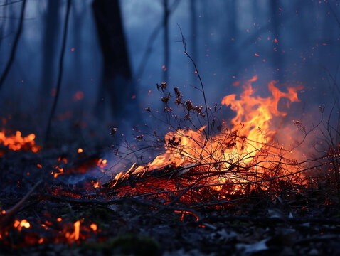 Ground Fire in Forest