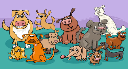 cartoon dogs and puppies animal characters group - 781211296