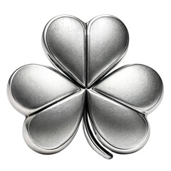 Irish Shamrock Metal Silver Isolated Cutout Symbol of Ireland
