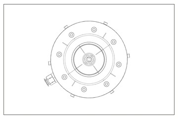 3D design of a jet engine.