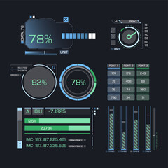 
Sci-fi futuristic hud dashboard display virtual reality technology screen. 
Big collection HUD, GUI elements for VR, UI design. 
Futuristic User Interface set. 