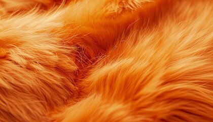 Vivid orange fur texture. Warmth and softness concept. Suitable for design in textile patterns,
