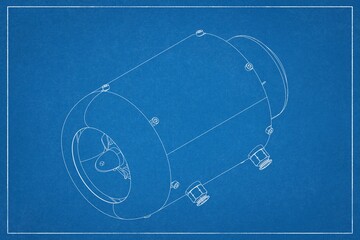 3D design of a jet engine.