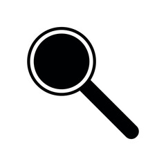 Search Fill Icon Symbol Vector. Black Glyph Search Icon