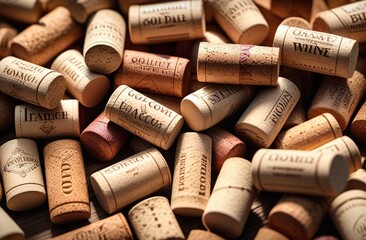wine corks on a table - Powered by Adobe