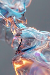 Obraz premium Abstract futuristic rigidity on isolated background. 3D rendering colorful gradient wave
