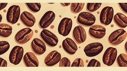 coffee bean wallpaper pattern vector illustration