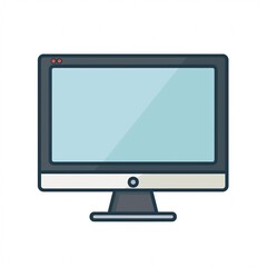 Computer Monitor Symbol / Icon isoliert auf weißem Hintergrund 