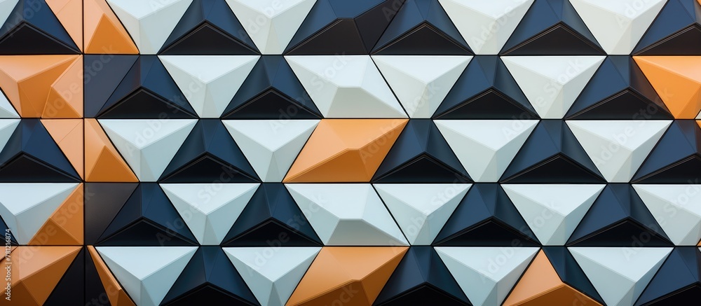 Aufkleber colorful triangular building close-up