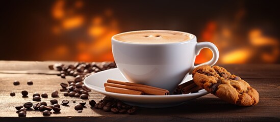 Cookie on Saucer Next to Coffee Cup