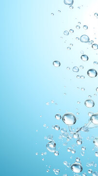 Water bubbles, skin care product advertising background
