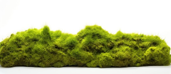 Green moss on white surface