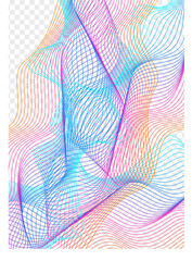 Rainbow Line Background Transparent Vector. Technology Texture. Iridescent Mesh Modern. Soundwave Form Cover. Colorful Stream Contour.