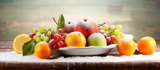 Assorted fresh fruits on a plate
