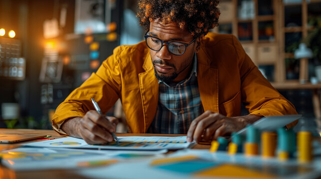 Process Consultant Analyzes Workflows with Business Charts
