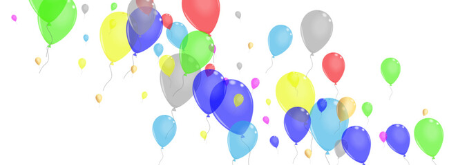 Green Balloon Background White Vector. Flying Light Frame. Multicolor Latex. Purple Surprise. Air Party Set.